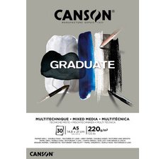Bloc de dessin GRADUATE MIXED MEDIA, gris, A4