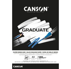 Tekenblok GRADUATE zwart papier A5