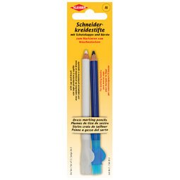 Crayon craie de tailleur, set de 2, blanc/bleu