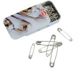 Epingles de sûreté, couleur: argent, boîte métal