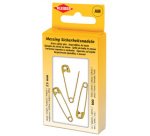 Epingles de sûreté, couleur: laiton, boîte métal