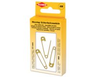 Veiligheidsspelden, kleur: messing, metalen doos