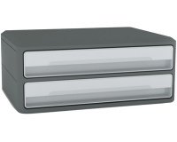 En_fichero cajones de sobremesa cep moov up reciclado 80% 2 cajones color gris 275x369x146 mm