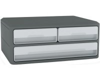 En_fichero cajones de sobremesa cep moov up reciclado 80% 3 cajones color gris 275x369x146 mm