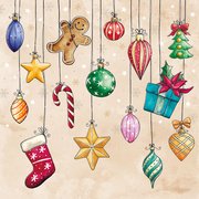 Serviette à motif de Noël 'X-mas Decoration'