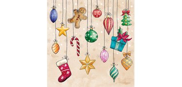 Serviette à motif de Noël 'X-mas Decoration'
