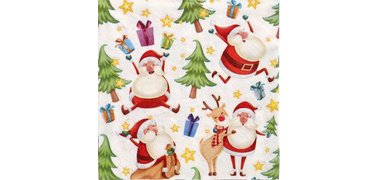 Serviette à motif de Noël 'Happy Santa'