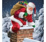 Serviette à motif de Noël 'Down the Chimney'