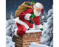 Serviette à motif de Noël 'Down the Chimney'