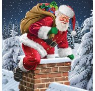 Servetten met kerstmotief 'Down the Chimney'