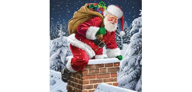 Christmas Pattern Napkin 'Down the Chimney'