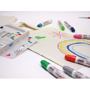 Textielviltstift middel 'Junior', kit 'Color your case'