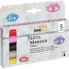 Textielstift glitter , set van 5 medium