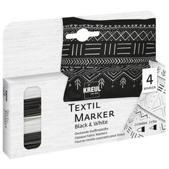 Feutre textiler Opak, set de 4 Black & White