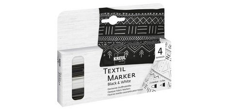 Feutre textiler Opak, set de 4 Black & White