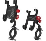 Support de smartphone pour vélo, droit, noir/rouge