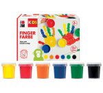 KIDS Gouache aux doigts, 35 ml, set de 6, assorti