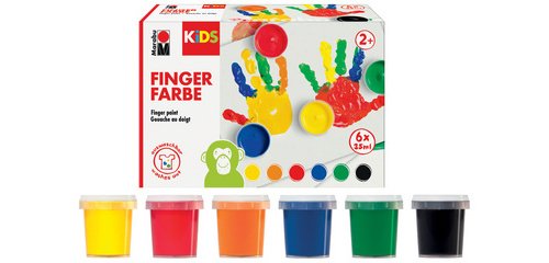 KIDS Finger Paint, 35 ml, set of 6, assorted