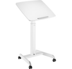 Werkstation voor zittend/staand werk, op wieltjes, wit