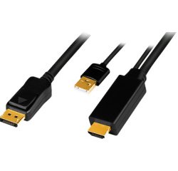 Câble HDMI, connecteur HDMI-A + USB-A - DisplayPort