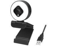 Webcam USB Full HD à deux micros, noir