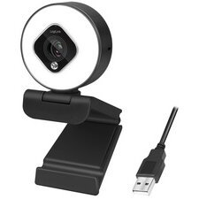 Webcam USB Full HD à deux micros, noir