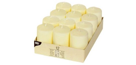 Bougie cylindrique 'Ivory', diamètre: 40 mm, ivoire