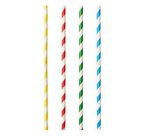 Paille en papier 'Stripes', 210 mm, assorti