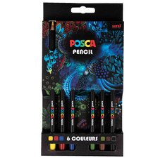 Crayons de couleur PENCIL KPE200, étui carton de 6