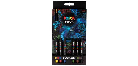 Crayon de couleur Posca assorti set 6 pièces