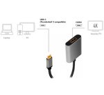 Câble adaptateur USB-C - HDMI, 0,15 m, noir/gris
