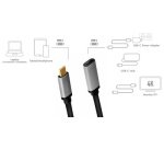 Câble de rallonge USB 3.2, noir/gris, 0,5 m