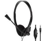 Casque stéréo, avec microphone, noir