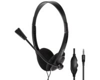 Casque stéréo, avec microphone, noir