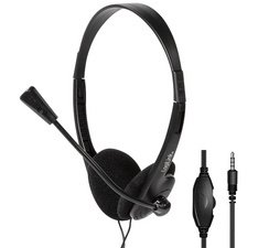 Casque stéréo, avec microphone, noir