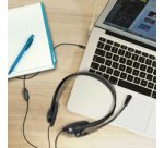 Casque stéréo, avec microphone, noir