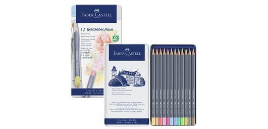 FABER-CASTELL Goldfaber Aquarellstifte, Metalletui mit 12