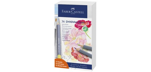 FABER-CASTELL Crayon GOLDFABER Aquarelle, boîte métal de 36