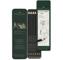 FABER-CASTELL Crayon graphite PITT GRAPHITE Matt, étui de 6