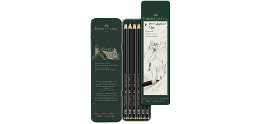 FABER-CASTELL Crayon graphite PITT GRAPHITE Matt, étui de 6