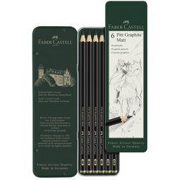 FABER-CASTELL Crayon graphite PITT GRAPHITE Matt, étui de 6