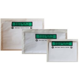 Pochettes porte-documents avec impression "Documents ci-inclus", en papier cristal