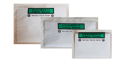 Pochettes porte-documents avec impression "Documents ci-inclus", en papier cristal