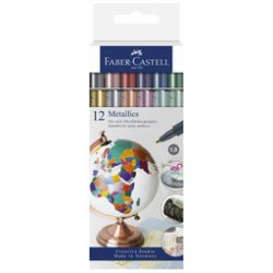 FABER-CASTELL Marqueur Metallics, étui carton de 12