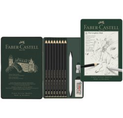 FABER-CASTELL Kit PITT GRAPHITE Matt, étui de 11 pièces