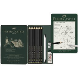 FABER-CASTELL Kit PITT GRAPHITE Matt, étui de 11 pièces