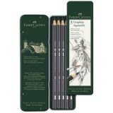FABER-CASTELL Crayon GRAPHITE AQUARELLE, étui de 5