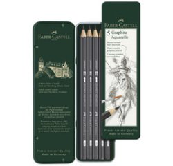Grafietpotlood FABER-CASTELL AQUAREL - etui van 5 stuks