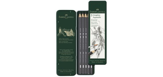 FABER-CASTELL Crayon GRAPHITE AQUARELLE, étui de 5