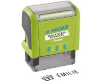 Tampon 'Je marque mes p'tites affaires', vert